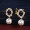 Trendy Bohemian Crystal Inlaid Earrings Pearl Pendant for Women Water Drop Pendant Earrings Accessories Party Jewelr