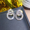 Trendy Bohemian Crystal Inlaid Earrings Women's Earrings Rhinestone Inlaid Double Earrings Accessories Party Jewelry