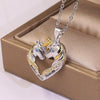 Trendy Bohemian Crystal Inlaid Necklace Heart Pendant for Ladies Metal Sliding Necklace Accessories Party Jewelry