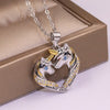 Trendy Bohemian Crystal Inlaid Necklace Heart Pendant for Ladies Metal Sliding Necklace Accessories Party Jewelry