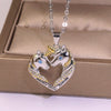 Trendy Bohemian Crystal Inlaid Necklace Heart Pendant for Ladies Metal Sliding Necklace Accessories Party Jewelry