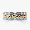 Trendy Bohemian Crystal Inlaid Ring Men's Ring Metal Rope Ring Ring Accessories Party Jewelry