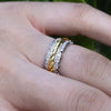 Trendy Bohemian Crystal Inlaid Ring Men's Ring Metal Rope Ring Ring Accessories Party Jewelry
