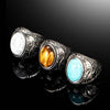 Trendy Bohemian Crystal Inlaid Ring Men's Ring Metal Macrame Ring Accessories Rings for Men Jewe