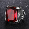 Trendy Bohemian Crystal Inlaid Ring Men's Ring Metal Silver-Plated Ring Accessories Party Jewelry