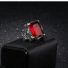 Trendy Bohemian Crystal Inlaid Ring Men's Ring Metal Silver-Plated Ring Accessories Party Jewelry