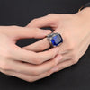 Trendy Bohemian Crystal Inlaid Ring Men's Ring Metal Silver-Plated Ring Accessories Party Jewelry