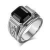 Trendy Bohemian Geometric Crystal Inlaid Ring Men's Ring Austrian Rhinestone Inlaid Metal Ring Accessories Party Jewelry