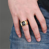 Trendy Bohemian Geometric Crystal Inlaid Ring Men's Ring Austrian Rhinestone Inlaid Metal Ring Accessories Party Jewelry