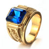 Trendy Bohemian Geometric Crystal Inlaid Ring Men's Ring Austrian Rhinestone Inlaid Metal Ring Accessories Party Jewelry