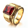 Trendy Bohemian Geometric Crystal Inlaid Ring Men's Ring Austrian Rhinestone Inlaid Metal Ring Accessories Party Jewelry