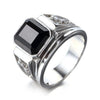 Trendy Bohemian Geometric Crystal Inlaid Ring Men's Ring Austrian Rhinestone Inlaid Metal Ring Accessories Party Jewelry