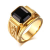 Trendy Bohemian Geometric Crystal Inlaid Ring Men's Ring Austrian Rhinestone Inlaid Metal Ring Accessories Party Jewelry