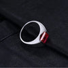 Trendy Bohemian Geometric Crystal Inlaid Ring Men's Ring Crystal Inlaid Metal Ring Accessories Party Jewelry