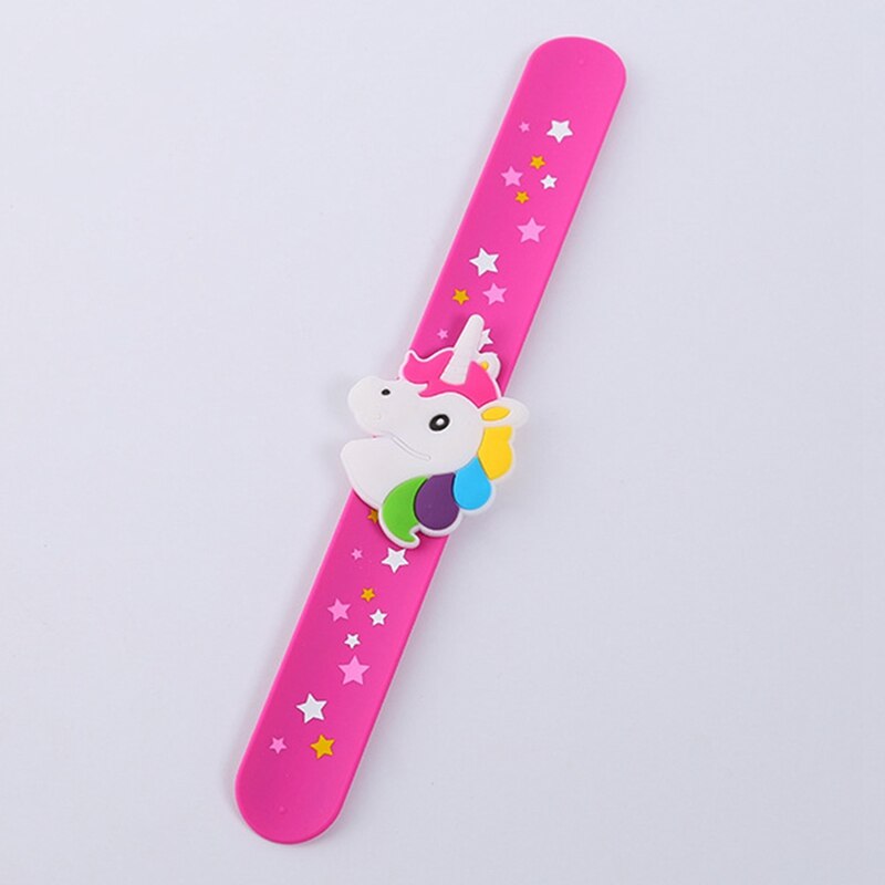 Trendy Children Girl Boy Star Printing Colorful Cute Unicorn Wristband Flexible Wrap Slap Bracelet Animal Bangle Gift