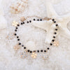 Trendy Clover Black Beaded Bracelet For Woman Rose Gold Silver Color Crystal Charm Bracelet Jewelry Party Gift
