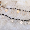 Trendy Clover Black Beaded Bracelet For Woman Rose Gold Silver Color Crystal Charm Bracelet Jewelry Party Gift