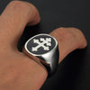 Trendy Cross Pattern Ring Men's Ring Metal Jewelry Accessories Party Jewellery