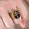 Trendy Cross Pattern Ring Men's Ring Metal Jewelry Accessories Party Jewellery
