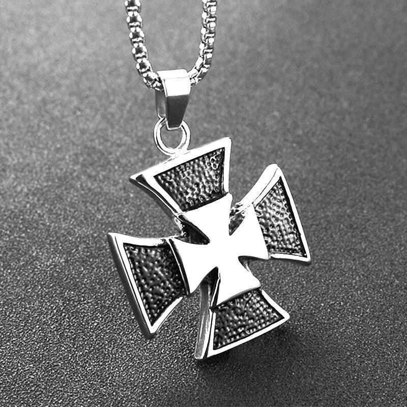 Trendy Cross Shape Pendant Necklace Men's Necklace Metal Cross Sweater Chain Pendant Accessories Party Jewelry