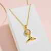 Trendy Crystal Mermaid Tail Chokers Necklaces For Women No Fade Lip Chain Stainless Steel Pendant Necklace Jewelry Female