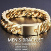Trendy Cuban Chain Bracelet Men's Bracelet Metal Gold-Plated Bolt Chain Bracelet Accessories Party Jewelry
