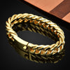 Trendy Cuban Chain Bracelet Men's Bracelet Metal Gold-Plated Bolt Chain Bracelet Accessories Party Jewelry