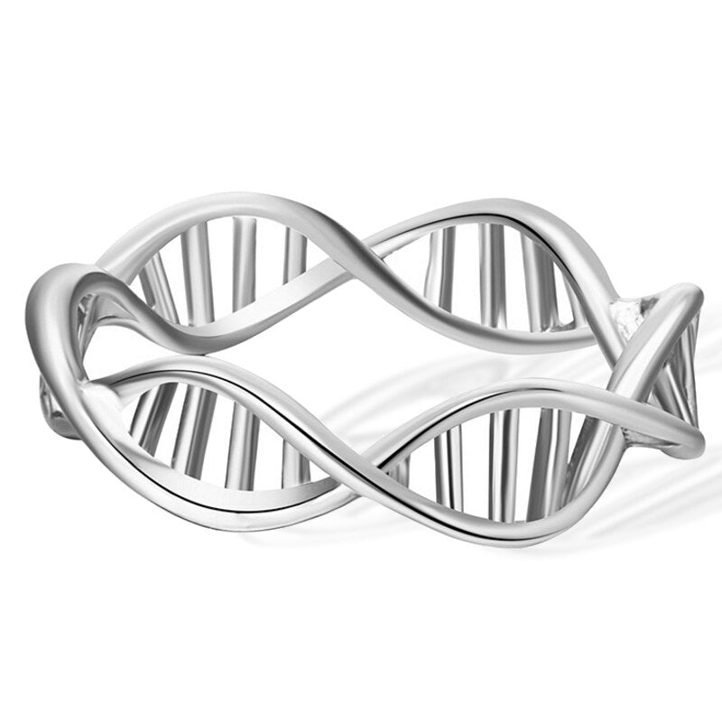 Trendy Dna Chain Ring Men's Women's Ring Plain Ring Metal Gold-Plated Ring Accessories Party Jewelry