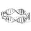 Trendy Dna Chain Ring Men's Women's Ring Plain Ring Metal Gold-Plated Ring Accessories Party Jewelry