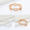 Trendy Dna Chain Ring Men's Women's Ring Plain Ring Metal Gold-Plated Ring Accessories Party Jewelry