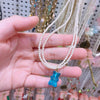 Trendy Double Layer Imitation Pearl Transparent Bear Pendant Necklace For Women Girls Temperament Neck Jewelry