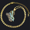 Trendy Style Gold-Plated Men Arabian Iraq Map Necklace Retro Hip Hop Party Necklace Jewelry