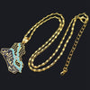Trendy Style Gold-Plated Men Arabian Iraq Map Necklace Retro Hip Hop Party Necklace Jewelry