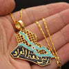Trendy Style Gold-Plated Men Arabian Iraq Map Necklace Retro Hip Hop Party Necklace Jewelry