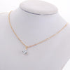 Trendy French Small Square Shiny Zircon Pendant Necklace Elegant Women Gold Color Clavicle Chain Choker Jewelry Gift