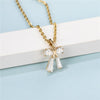 Trendy French Small Square Shiny Zircon Pendant Necklace Elegant Women Gold Color Clavicle Chain Choker Jewelry Gift