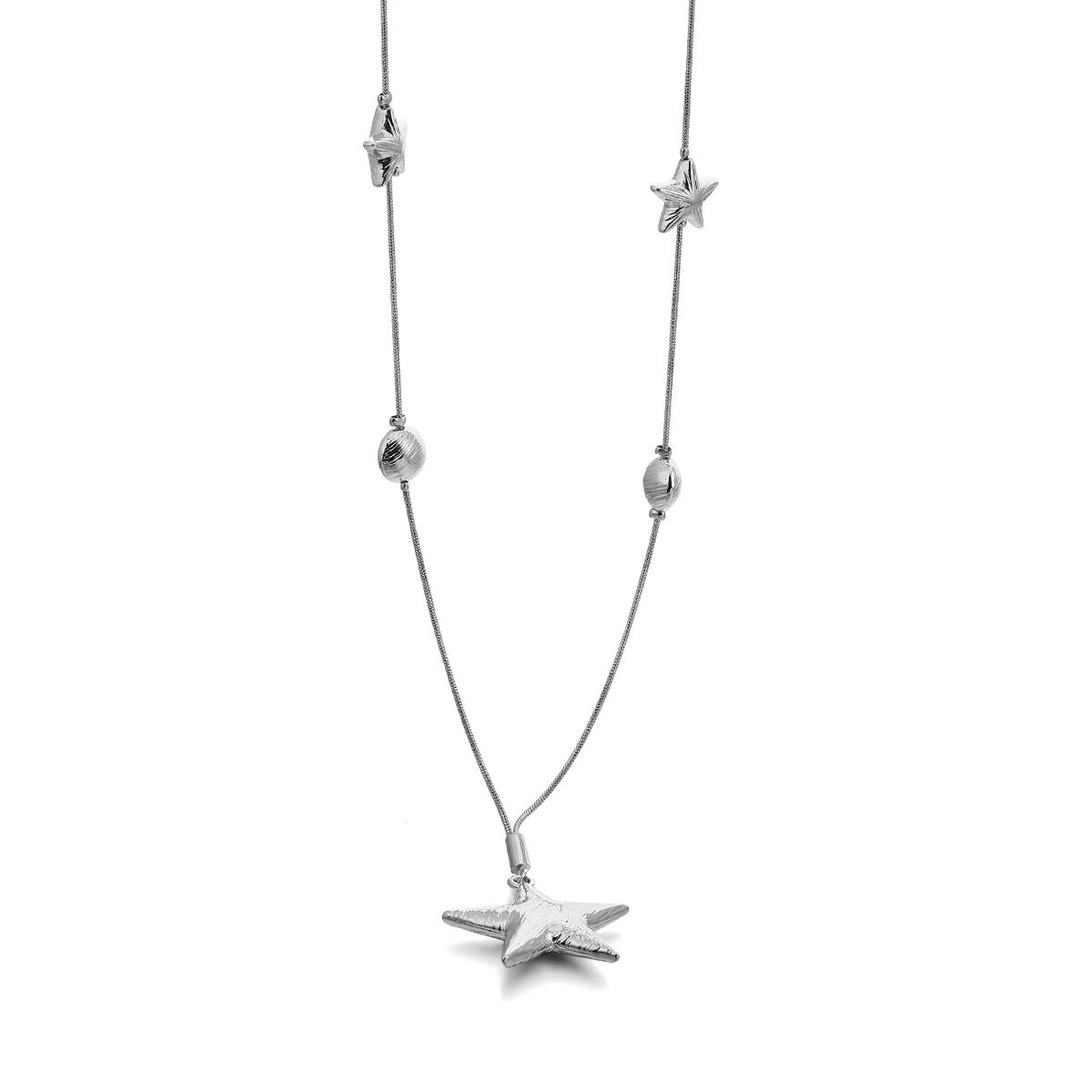 Trendy Gun Black Pentagram Star Heart Beads Pendants Necklace Chain Sweater Long Necklace For Women Jewelry Party Gifts 2022