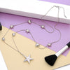 Trendy Gun Black Pentagram Star Heart Beads Pendants Necklace Chain Sweater Long Necklace For Women Jewelry Party Gifts 2022