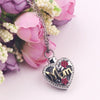 Trendy Heart-shaped Pendant Bohemian Crystal Inlaid Necklace Pendant Mother's Love Metallic Silver Plated Sliding Pendant