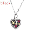 Trendy Heart-shaped Pendant Bohemian Crystal Inlaid Necklace Pendant Mother's Love Metallic Silver Plated Sliding Pendant