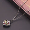 Trendy Heart-shaped Pendant Bohemian Crystal Inlaid Necklace Pendant Mother's Love Metallic Silver Plated Sliding Pendant