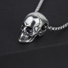 Trendy Horror Skull Head Pendant Necklace Men's Metal Accessories Hip Hop Jewelry Party Gift