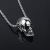 Trendy Horror Skull Head Pendant Necklace Men's Metal Accessories Hip Hop Jewelry Party Gift
