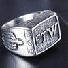 Trendy Letter Middle Finger Pattern Ring Men's Ring Metal Gold-Plated Letter Ftw Ring Accessories Party Jewelry