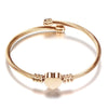 Trendy Metal Braided Cable Shape Bracelet Women's Bracelet Heart-Shaped Open Bracelet Accessories Party Jewelry