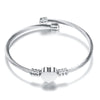 Trendy Metal Braided Cable Shape Bracelet Women's Bracelet Heart-Shaped Open Bracelet Accessories Party Jewelry