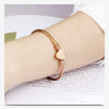 Trendy Metal Braided Cable Shape Bracelet Women's Bracelet Heart-Shaped Open Bracelet Accessories Party Jewelry