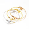 Trendy Metal Braided Cable Shape Bracelet Women's Bracelet Heart-Shaped Open Bracelet Accessories Party Jewelry