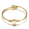 Trendy Metal Braided Cable Shape Bracelet Women's Bracelet Heart-Shaped Open Bracelet Accessories Party Jewelry