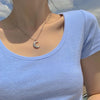 Trendy Metal Butterfly Moon Heart Pendant Necklace for Women Multilayer Necklace Set Gift Girl  Jewelry